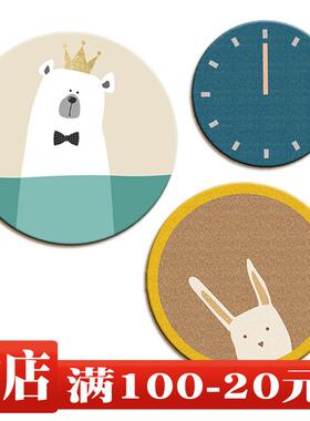 卡通卧室椅桌子书毯房电脑椅圆地儿形Fh(^lx}b童转椅书学习椅地垫