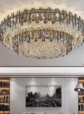 2顶02新5款客厅吸灯圆形美式轻奢晶灯简约水72880现代大气卧室餐厅灯具