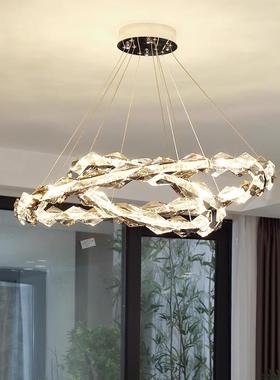 现轻奢水晶吊灯522202新款创卧5意个性圆环客厅餐厅室书房大气代