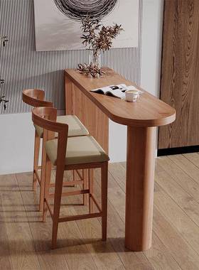 纯桌实木隔靠墙吧台桌家用长条窄高脚子玄关厅断小客吧89383台岛