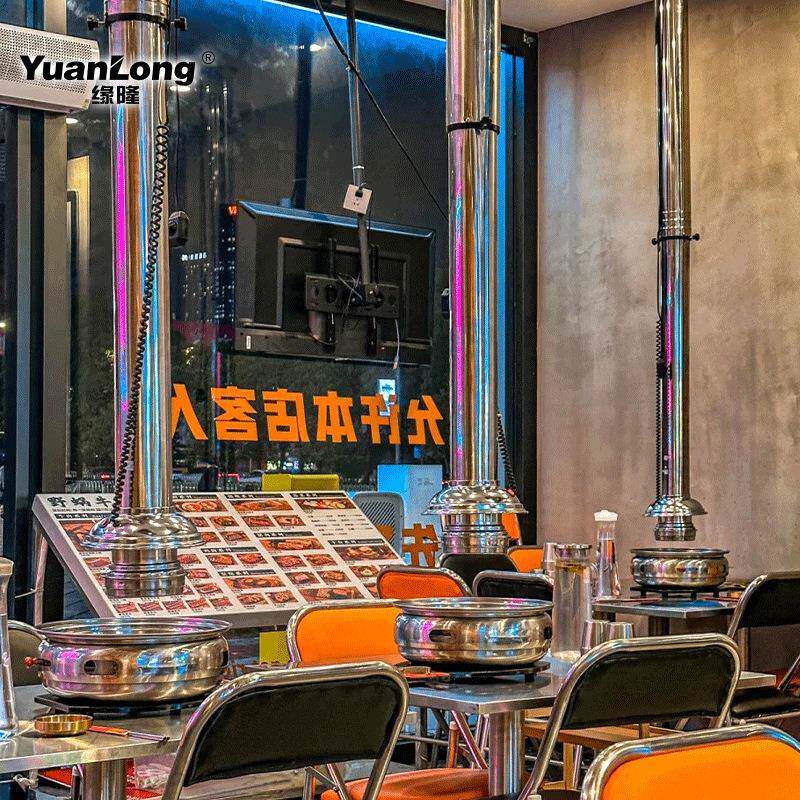 烤肉店伸缩风管锈排钢可拆卸硬管玻璃不罩BNX排烟管烤肉店设排风