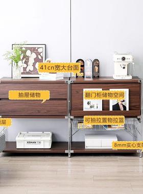 柜中古杂志胡桃色沙发边柜客书柜玄关落QMS地厅储柜物收纳柜餐边