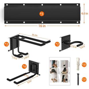 多功能置物LBM理整挂园钩重型花农用工具架收纳套装三板八钩金属