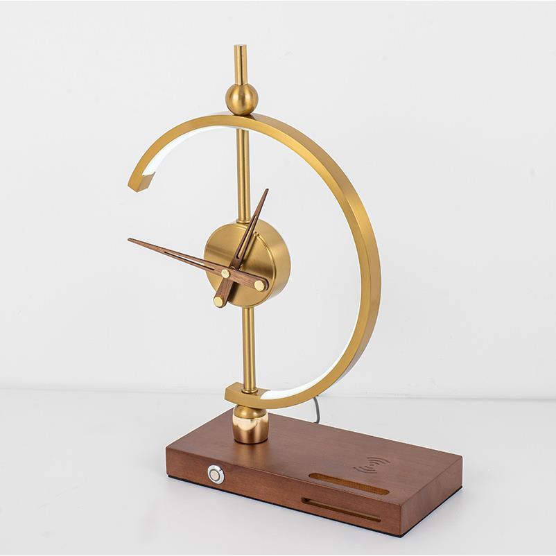 光创意时钟台灯智轻奢台QF-8004电灯手机充柔台灯钟表台能灯卧室