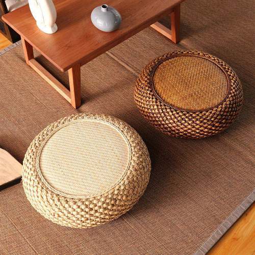 藤地编蒲团坐日垫式榻榻米坐墩客厅上实加厚木草编打坐拜佛UJO禅