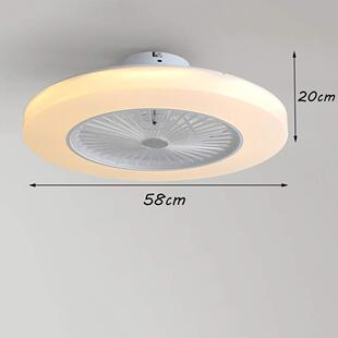 3158现代遥约调简光风扇灯客厅卧室明圆形天花板吊扇灯带控照灯具
