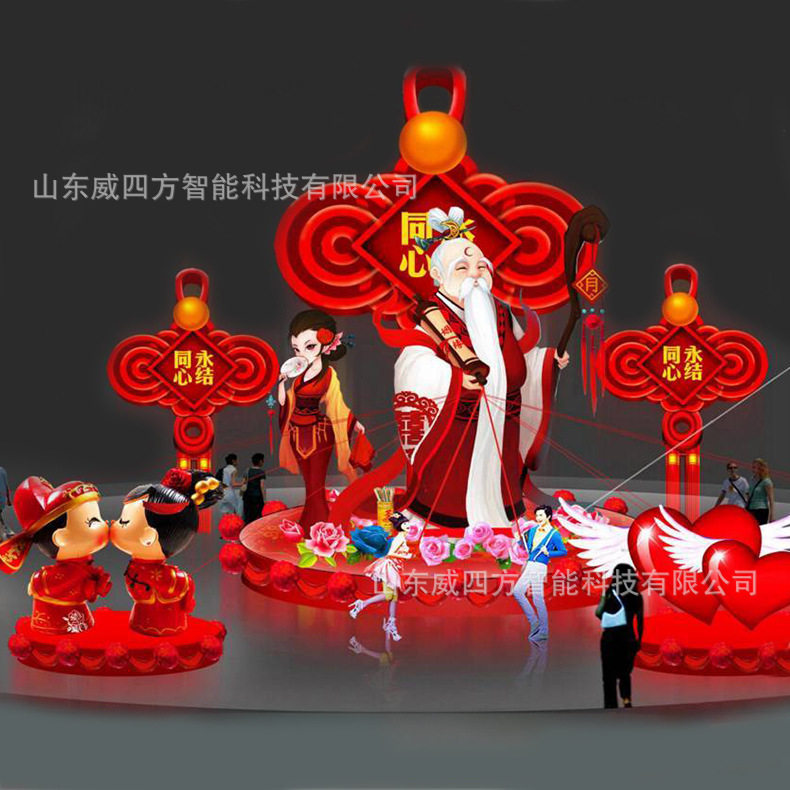 大型春节元宵孔雀开屏花灯