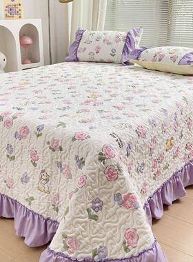 四季公夹床KWO棉盖四件套双面主风床罩三米件套榻榻加厚床单通用