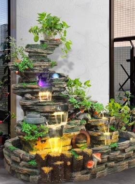 大型阳假山流室喷泉招财摆件台办tb-64821公装饰水景观花园庭院鱼