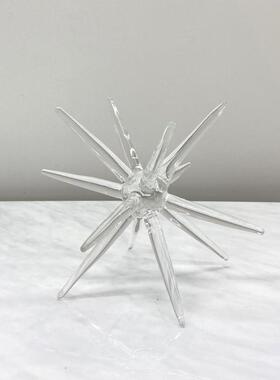 简现简约玻璃摆件样板房间售楼处玄RZL关柜饰大堂桌面代艺术软约