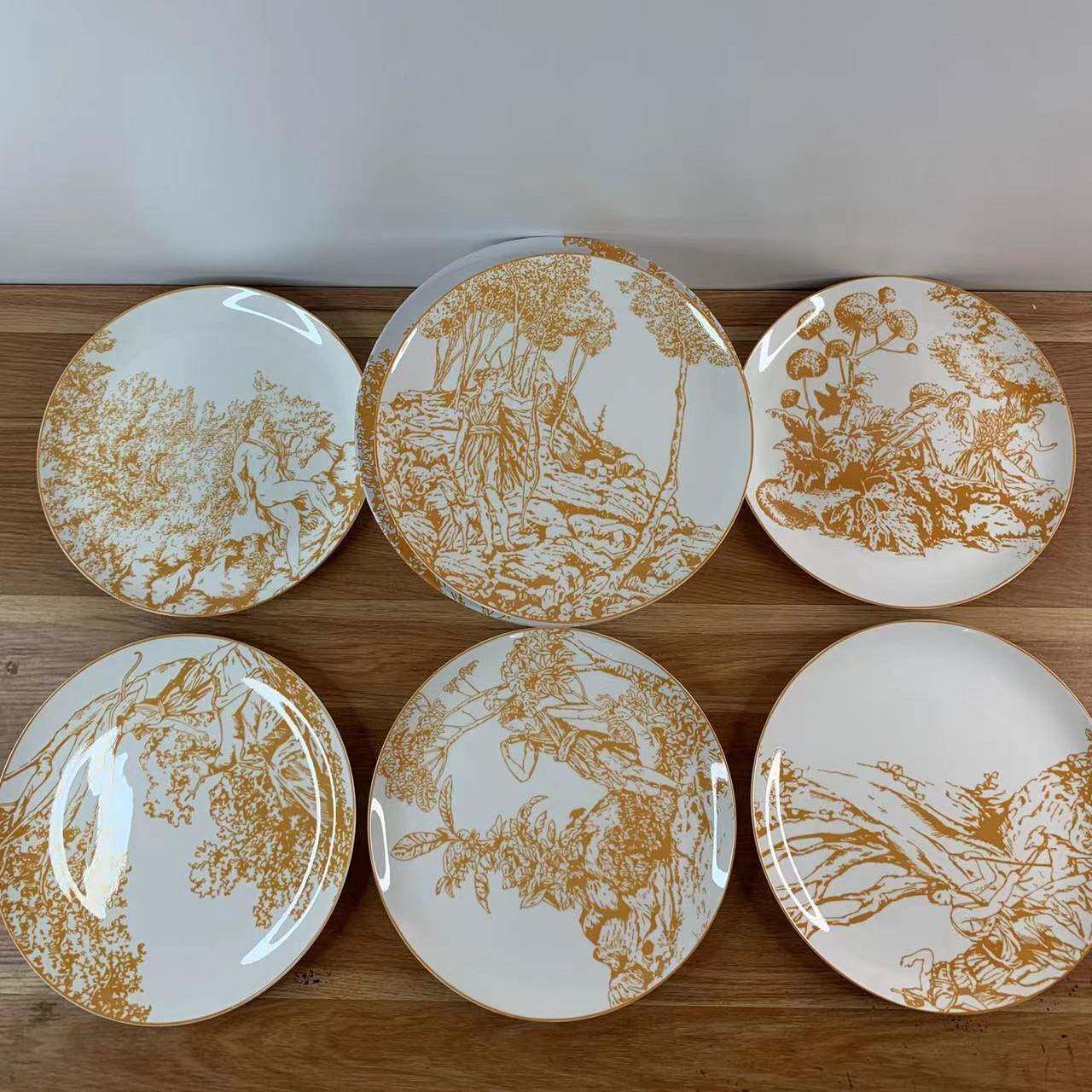 简约DNM式现欧代子新家用陶瓷西餐盘骨瓷牛排摆件清餐具装饰套装