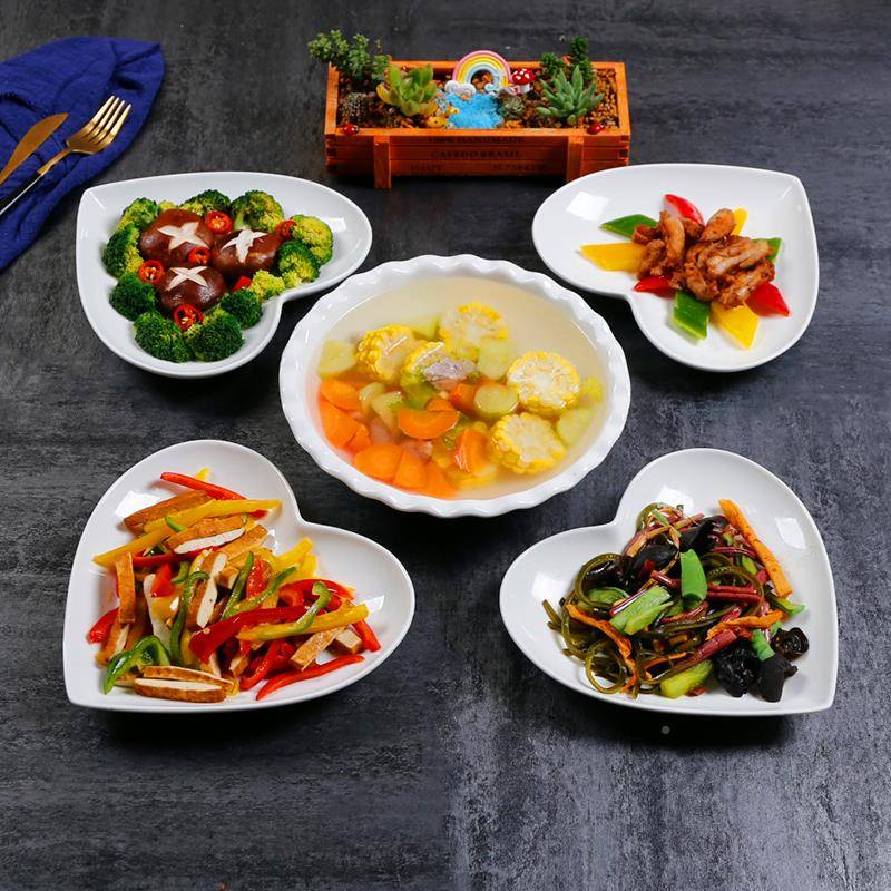 子菜盘家盘用陶瓷餐具盘套装纯白西餐早餐盘点心盘F7595JJ8盘子创