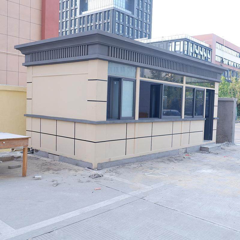 区真石漆岗亭户景构观亭0001钢结雕花板岗亭值班外室门卫站台岗小