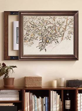 《平画安果》箱法装式电表箱饰画遮挡挂画中古风配电壁翻盖93786