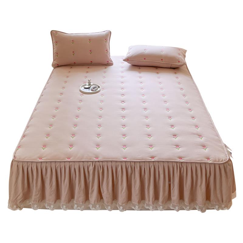 公主风水合洗棉夹棉床裙床二笠一22RJT05新款席梦思床垫保护套防