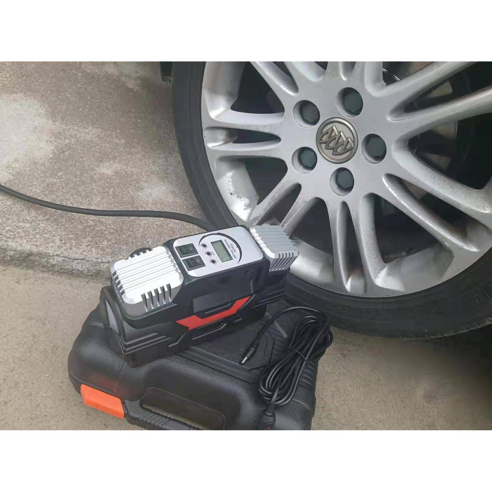 厂家直汽销大功EBQ率金属双缸打气泵车灯载充气泵车用充气车机带