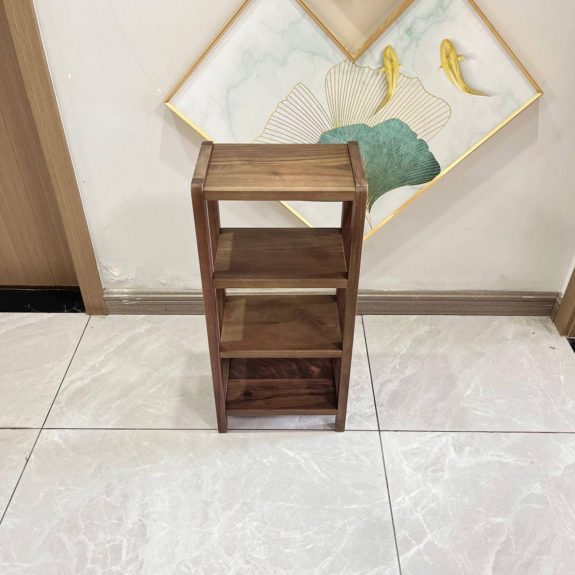 北美黑胡桃30木物架自由组置合地陈超窄实木小书架客厅落书房列架