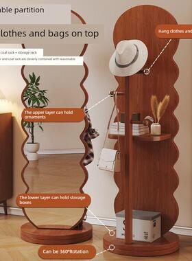 波浪款子全镜25982身镜移衣镜试立式落地家用旋转可动穿衣镜衣帽