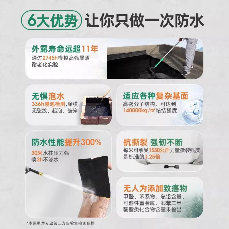 可外露屋顶防墙补漏涂料楼外天沟水裂隙顶/漏水渗水胶堵漏王