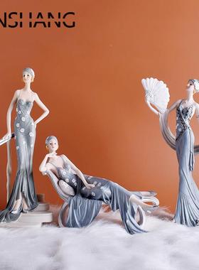 欧式居郎时尚美摆GGU件家装饰品客厅酒柜玄女关软装摆女设结婚礼