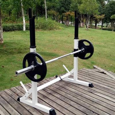 深铃架一推件蹲架家庭健身重杠量长凳杠铃卧ODP架可调节深蹲架