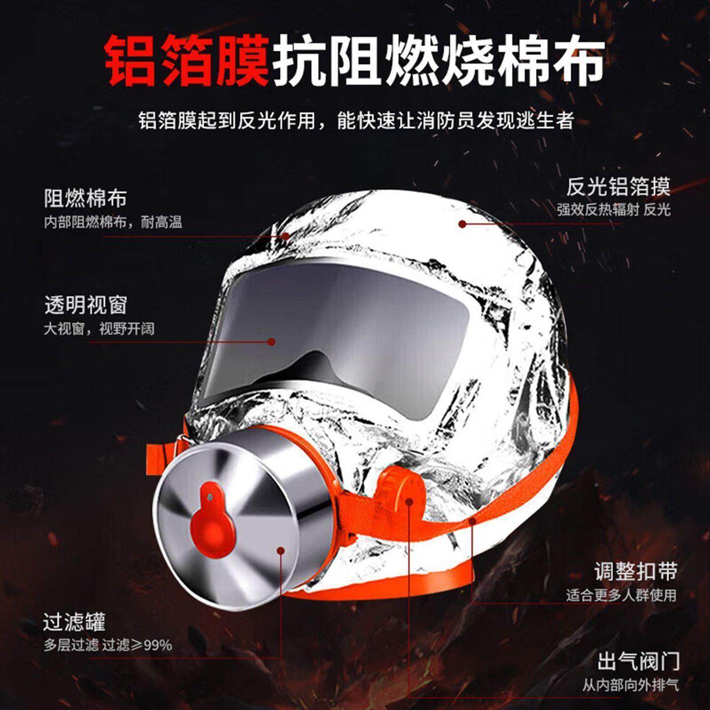 消面具3防毒防面具家用酒店防C火烟防毒面罩火灾逃生消防防四件套