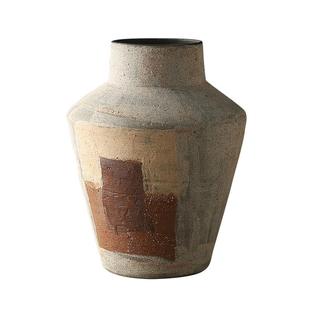 覆古陶瓷花摆件瓶厅插花装 饰禅客意粗侘寂风餐桌创DER0111陶意水