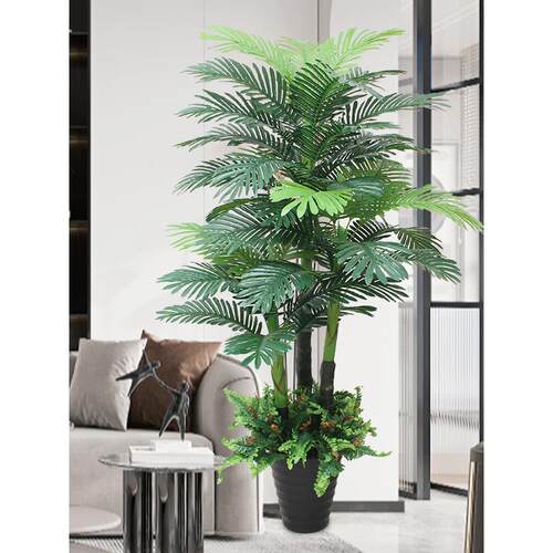 彷真绿植大型花盆栽塑料室内落饰装彷生植物客厅散尾葵假EKN树地