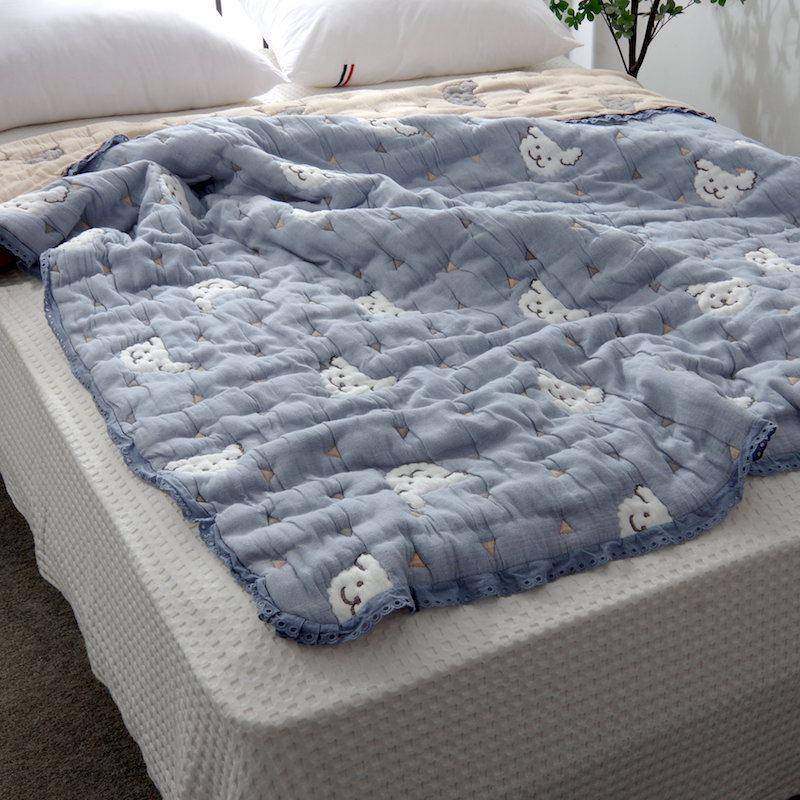 十层纱布泡冬被大豆纤维棉被加厚秋冬被可KQU机单人双芙被子人被