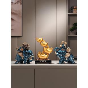 入口电视家柜装 创财意居配件为客厅 聚WAH集富 一对大象饰品