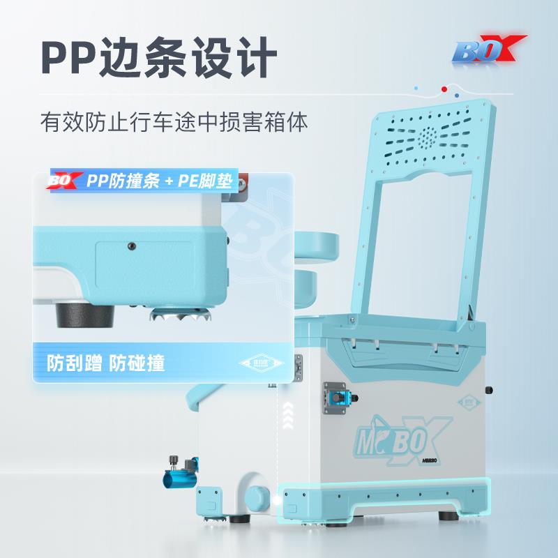 蓝小功白钓鱼m520鱼箱全套20型25新款新型超轻多能可坐28升小钓箱