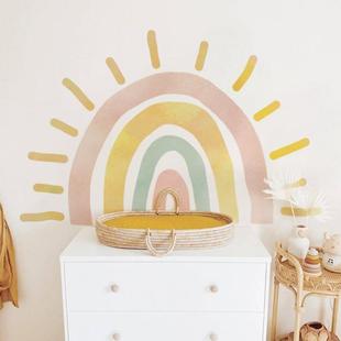 PFG壁Boh宝o风公主房装 饰墙面自创意彩虹太阳儿童房纸粘早教墙贴