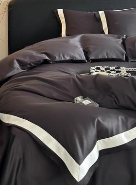 奢100床S天丝棉风四件套全棉冰丝被套夏季单笠床上用品高级CTQ轻