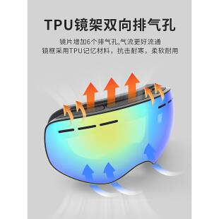 鲸雾鱼WHALE球滑面雪镜男高清防护目镜女防10802A04入雾滑雪镜门