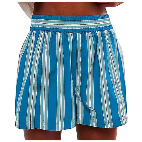 美式度假条纹印花短裤American vacation striped printed shorts