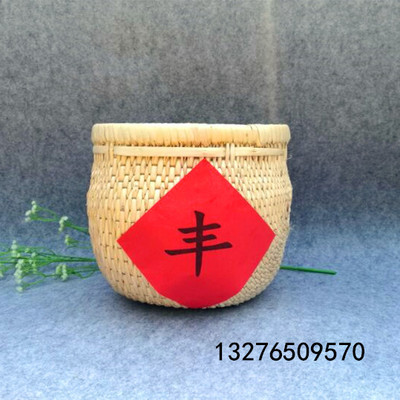 容器 农家纯手工柳条编织芭斗 柳筐竹筐水果篮干花花瓶农家乐装饰