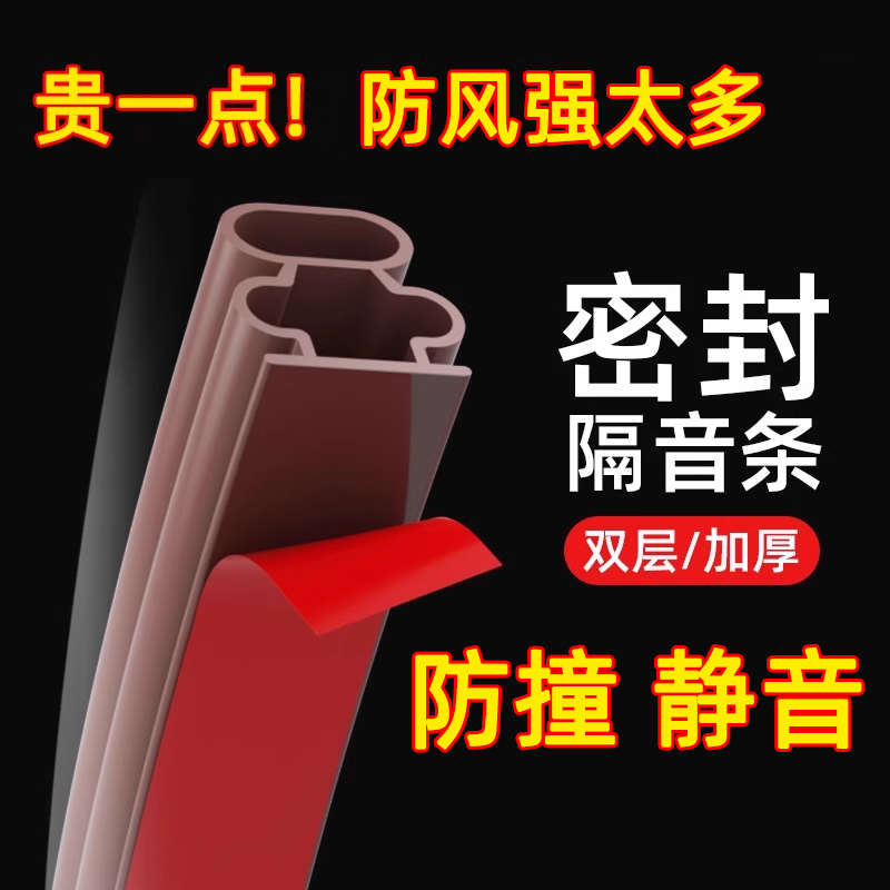 步阳防盗门密封条老式入户进户门框隔音条自O粘防撞减震门缝防风