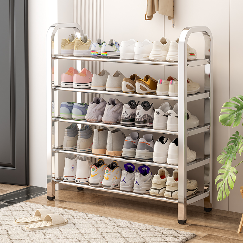 简易不锈钢鞋架子家用门口多层宿舍收纳鞋柜室内R好看经济型大容
