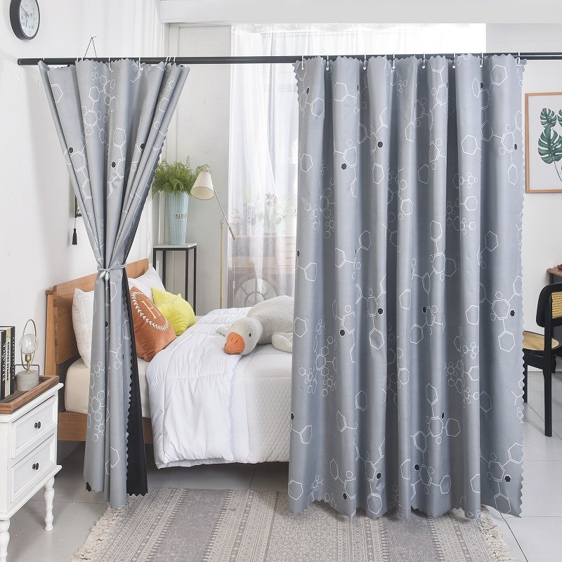 100%遮光隔断帘门帘遮挡帘卧室床帘子窗L帘客厅房间分割布帘床幔