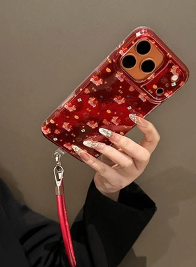 可爱红色满屏烟花小马适用于苹果17手机壳iPhone15/14/16防摔13