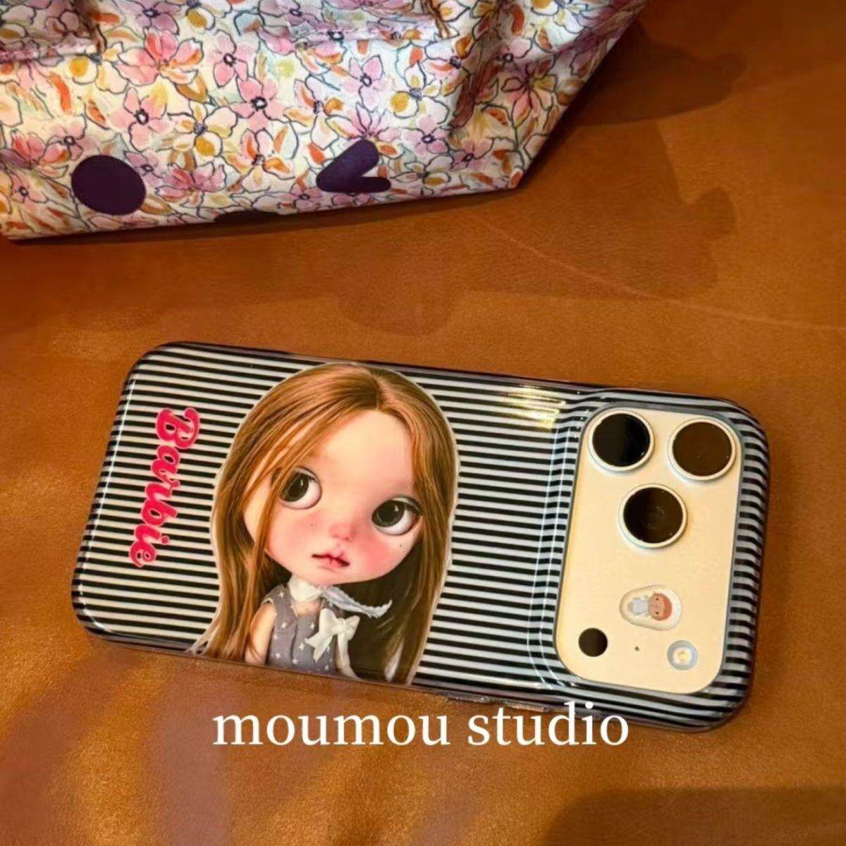 日韩高级感ins风金发芭比灰裙子适用iPhone15苹果16手机壳17promax全包iPhone13防摔保护套16promax个性潮壳