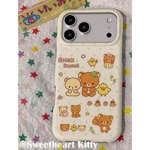 趣味卡通可爱小熊带链条适用iPhone17ProMax手机壳创业苹果16pro新款15PRO女款小众14全包13防摔保护套硅胶软
