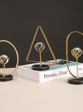 速发桌艺几何铁约水晶球摆件客厅电视柜酒柜装饰品办公室简面摆设