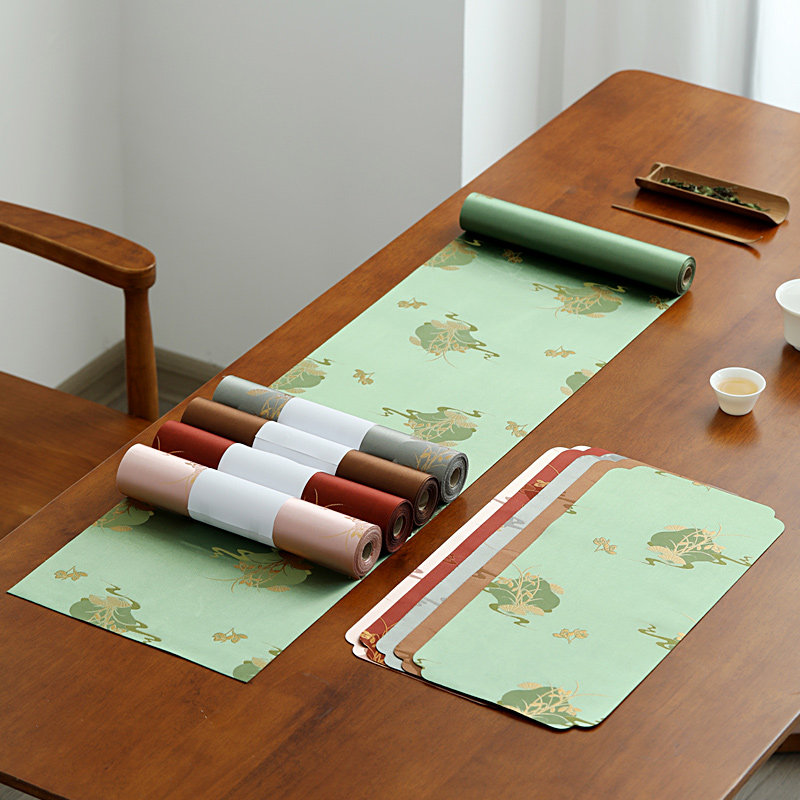 速发物锦缎桌旗中泡禅意茶席防水茶桌布式子织锦茶几茶台小干垫垫