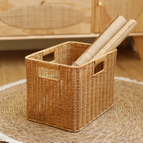 速发桂纳源编织收杂筐茶几电视柜抽屉式储物筐柜子书架味物置物篮