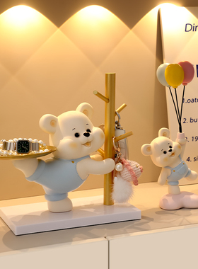 速发熊收摆玄关纳件入户门客厅奶油风家居饰装搬新家乔迁礼物