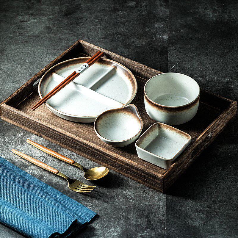 速发纯色餐具高颜值碗碟套装减肥民宿精装一人食餐致一套碗套具组