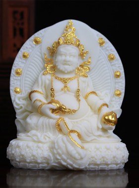 速发黄果财神佛像件像藏传密宗财神菩萨如法庄严佛工艺品摆神佛像