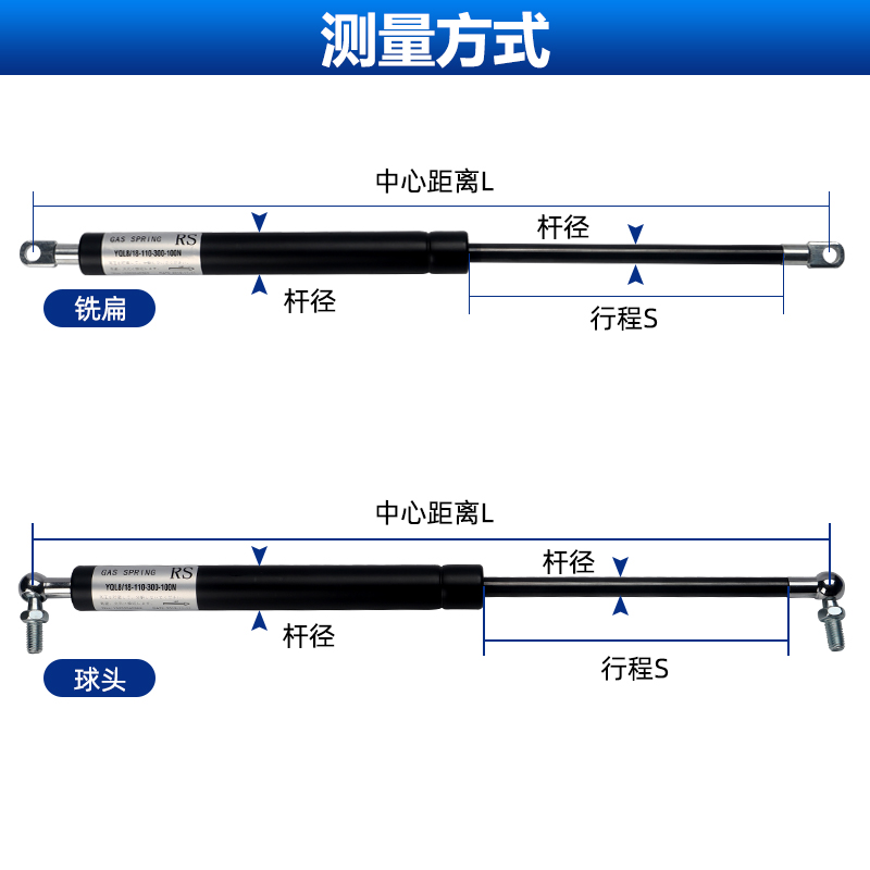 速发气弹簧气压杆缓冲阻尼器床用支撑杆上翻门橱柜广告牌宣传栏液