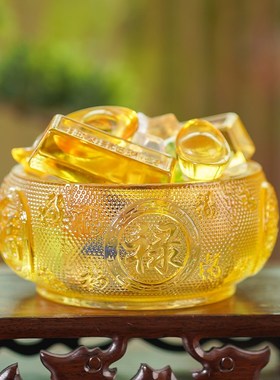 速发水宝福禄寿财喜聚晶盆桌面摆件家用客品装饰品乔迁开业工艺厅